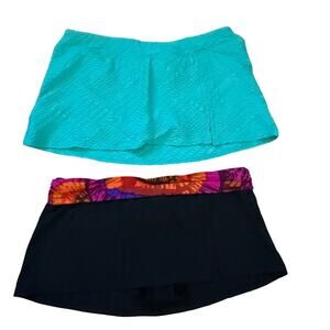 Bleu Rod Beattie Swim Skirt & Lands’ End Teal Swim Bottom Bundle Size 12